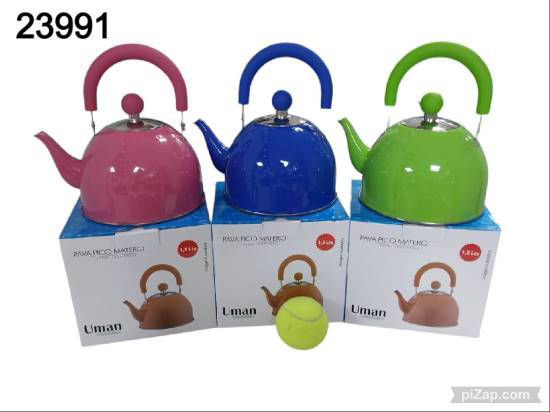 Imagen de PAVA DE ACERO 1,5LT PICO DE ACERO VAR.COLORES 1.25